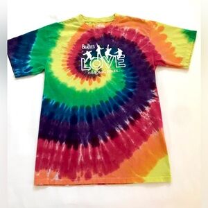 The Beatles Cirque du Soleil LOVE T-shirt 2020 100% Cotton Tie Dye Multicolor